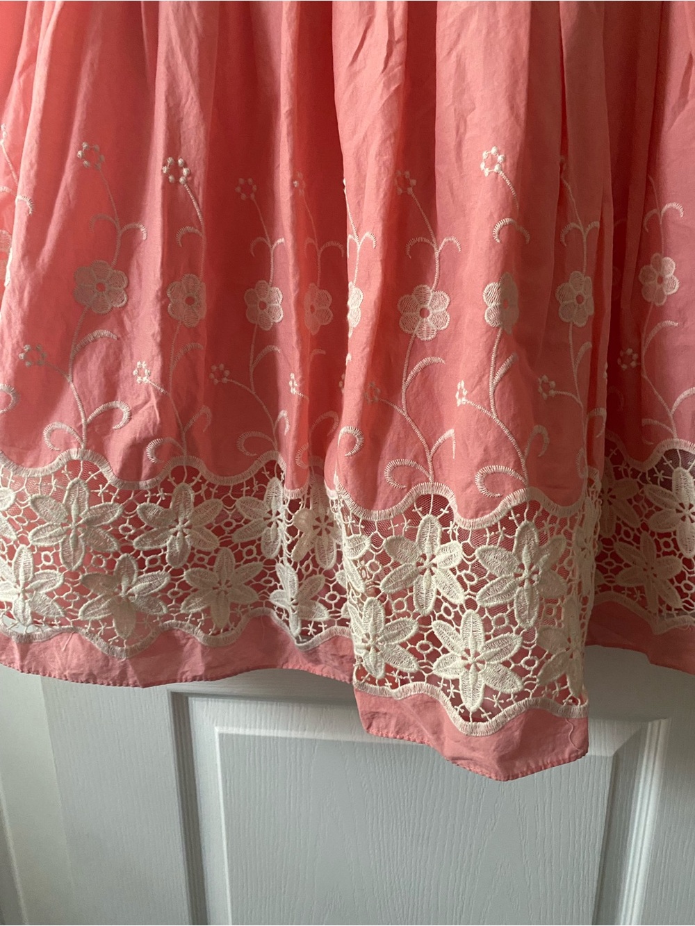 Cottage Core Gorgeous Cotton Floral Lace SLNY Fit & Flare Fairy Feminine Dress - Picture 3 of 11